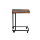 Industrial-Style Rolling Side End Table