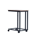 Industrial-Style Rolling Side End Table