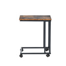 Industrial-Style Rolling Side End Table
