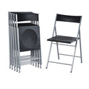 Black Plastic Folding Chairs - No Assembly Required (6 Pack)