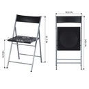 Black Plastic Folding Chairs - No Assembly Required (6 Pack)