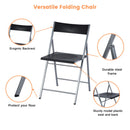 Black Plastic Folding Chairs - No Assembly Required (6 Pack)