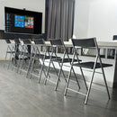 Black Plastic Folding Chairs - No Assembly Required (6 Pack)
