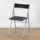 Black Plastic Folding Chairs - No Assembly Required (6 Pack)