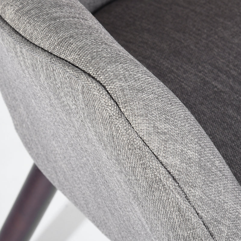 Mid-Century Modern Accent Chair - Elegant Gray Upholstery