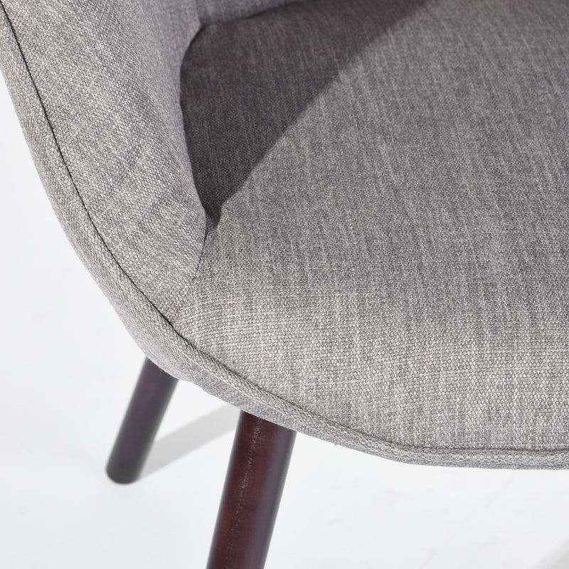 Mid-Century Modern Accent Chair - Elegant Gray Upholstery