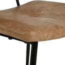 Modern Cognac Dining Chair with Metal Legs (Set of 2)