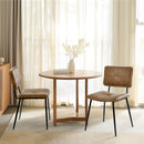 Modern Cognac Dining Chair with Metal Legs (Set of 2)