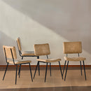 Set of 2/4 Cognac PU Dining Chairs – 250 lb Weight Capacity, Black Metal Legs, 47 cm Seat Height