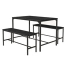 Modern 3-Piece Dining Set - Black