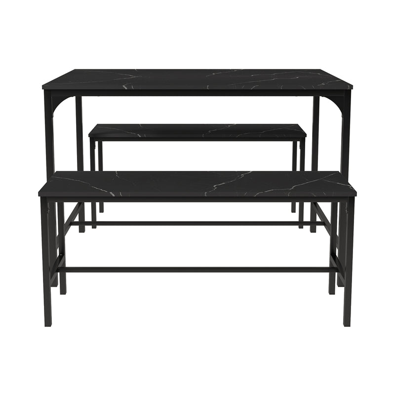 Modern 3-Piece Dining Set - Black