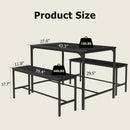 Modern 3-Piece Dining Set - Black