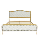 Elegant Queen Size Bed Frame - Gold Frame