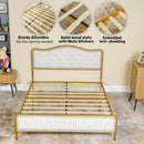 Elegant Queen Size Bed Frame - Gold Frame