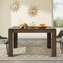 Brown Dining Table – Modern Wood Dining Table with Spacious Storage