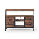 Modern Crimson 4-Drawer Storage Console – Industrial Chic