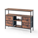 Modern Crimson 4-Drawer Storage Console – Industrial Chic