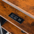 Modern Crimson 4-Drawer Storage Console – Industrial Chic