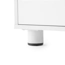 Tall Modern White Storage Cabinet with Shelves and Drawer