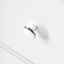 Tall Modern White Storage Cabinet with Shelves and Drawer