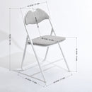 Set of 4 Foldable Grey Fabric Chair Set – GREY/PINK/BROWN