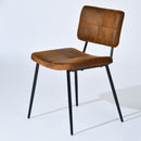 Modern 5-Piece Dining Set with Suede Brown Upholstered Chairs