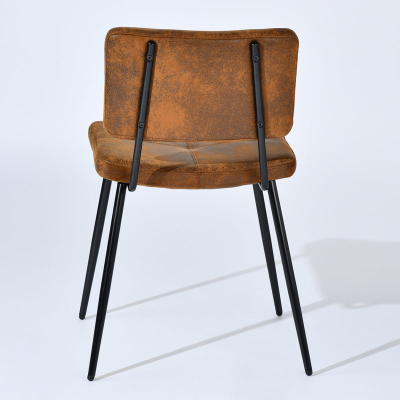 Modern 5-Piece Dining Set with Suede Brown Upholstered Chairs