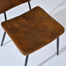 Modern 5-Piece Dining Set with Suede Brown Upholstered Chairs