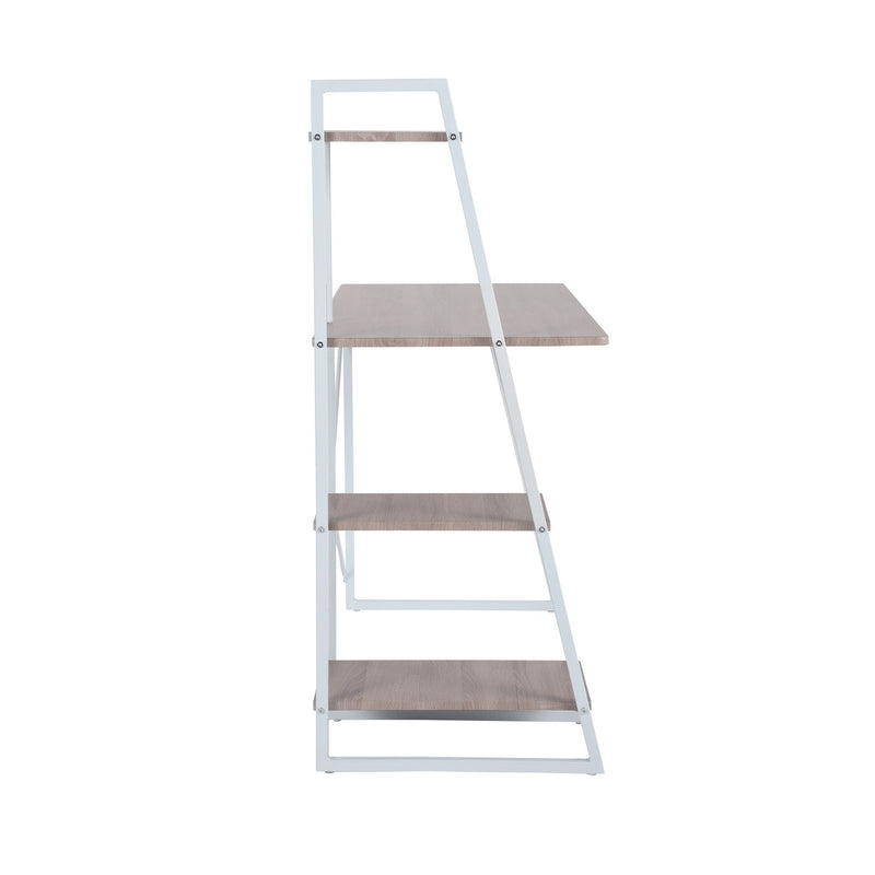 Modern Computer Desk with Storage Shelves – Sturdy Metal Frame, Space-Saving Design