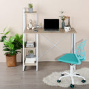 Modern Computer Desk with Storage Shelves – Sturdy Metal Frame, Space-Saving Design