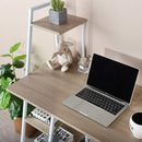 Modern Computer Desk with Storage Shelves – Sturdy Metal Frame, Space-Saving Design