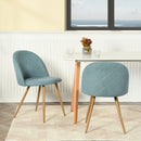 Set of 2/4 Aloe Upholstered Dining Chair – Soft Fabric Seat with Wooden Legs (250 lb Weight Capacity)