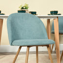 Set of 2/4 Aloe Upholstered Dining Chair – Soft Fabric Seat with Wooden Legs (250 lb Weight Capacity)