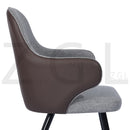 Modern Upholstered Dining Chairs with Armrests – Set of 2, Fabric & PU, Metal Legs, Ergonomic Design