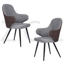 Modern Upholstered Dining Chairs with Armrests – Set of 2, Fabric & PU, Metal Legs, Ergonomic Design