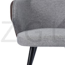 Modern Upholstered Dining Chairs with Armrests – Set of 2, Fabric & PU, Metal Legs, Ergonomic Design