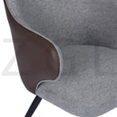 Modern Upholstered Dining Chairs with Armrests – Set of 2, Fabric & PU, Metal Legs, Ergonomic Design