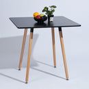 Modern Dining Table with Beech Wood Legs and Adjustable Feet - Available in Black and Grey