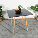 Modern Dining Table with Beech Wood Legs and Adjustable Feet - Available in Black and Grey