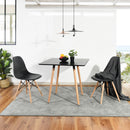 Modern Dining Table with Beech Wood Legs and Adjustable Feet - Available in Black and Grey