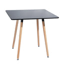 Modern Dining Table with Beech Wood Legs and Adjustable Feet - Available in Black and Grey