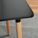 Modern Dining Table with Beech Wood Legs and Adjustable Feet - Available in Black and Grey