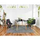 Modern Dining Table with Beech Wood Legs and Adjustable Feet - Available in Black and Grey