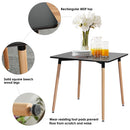Modern Dining Table with Beech Wood Legs and Adjustable Feet - Available in Black and Grey