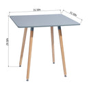 Modern Dining Table with Beech Wood Legs and Adjustable Feet - Available in Black and Grey