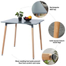 Modern Dining Table with Beech Wood Legs and Adjustable Feet - Available in Black and Grey