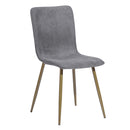 Modern Fabric Dining Chair - Upholstered Seat with Golden Powder-Coated Legs (Set of 4)
