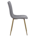 Modern Fabric Dining Chair - Upholstered Seat with Golden Powder-Coated Legs (Set of 4)