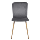 Set of 4 Contemporary Velvet Dining Chairs with Wooden Legs, Grey