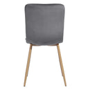 Set of 4 Contemporary Velvet Dining Chairs with Wooden Legs, Grey